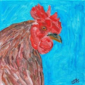14x14 Rooster Painting (Chicken)
